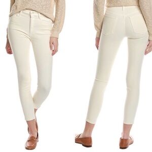 Mother The Looker Ankle Crop in Cream Cuffs